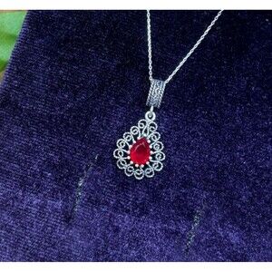 925 Sterling Silver Turkish Filigree Necklace for Women, NEW,HandmadeGift